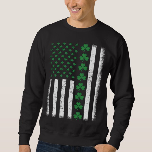 Irish American Flag St Patrick s Day Sweatshirt (Front)