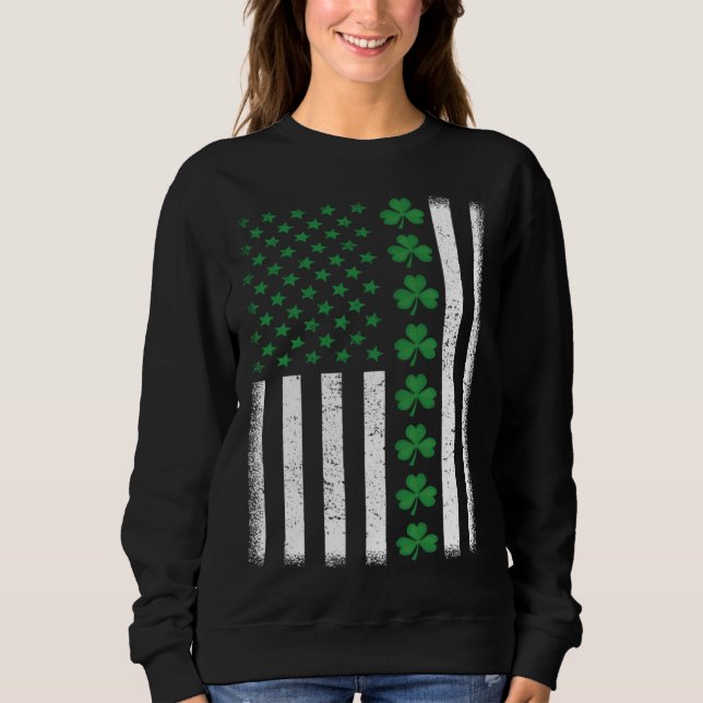 Irish American Flag St Patrick s Day Sweatshirt (Front)