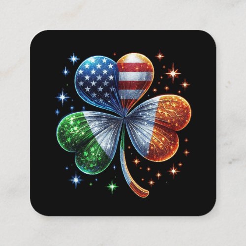 Irish American Flag ST PATRICKS DAY Square Business Card