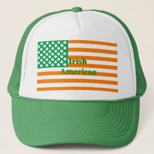 Irish american flag trucker hat