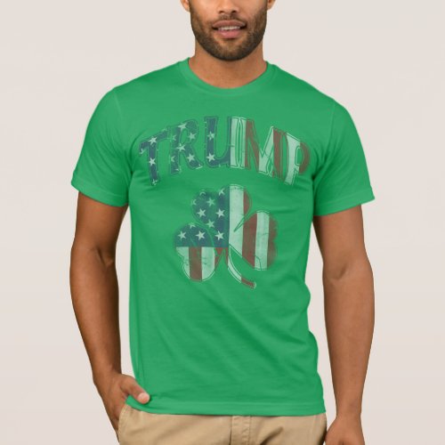 Irish American Flag Trump 2016 Shamrock T_Shirt