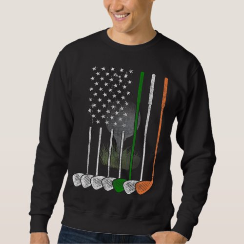 Irish American Flag Vintage Golf Flag St Patricks  Sweatshirt