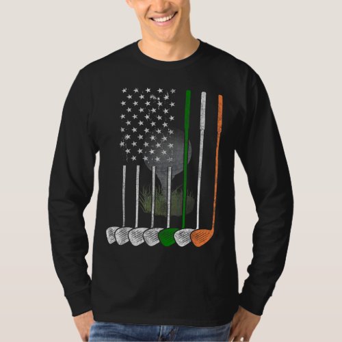 Irish American Flag Vintage Golf Flag St Patricks  T_Shirt