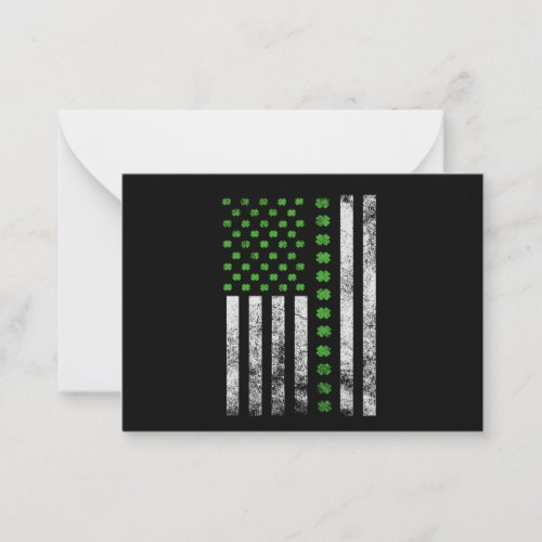 Irish American Flag Vintage Shamrock St Patricks   Note Card