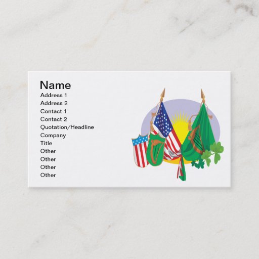 Customizable Irish American Pride Business Cards
