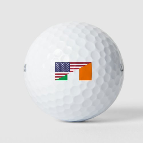 Irish American Pride US Ireland Flag Golf Balls