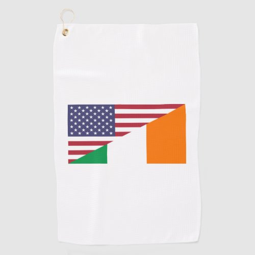 Irish American Pride US Ireland Flag Golf Towel