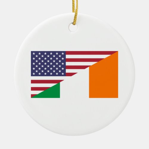 Irish American Pride US Ireland Flag Ornament