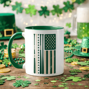 Irish American Shamrock Flag Coffee Mug