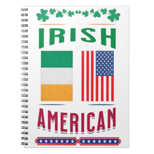 Irish American Shamrocks Stars Notebook