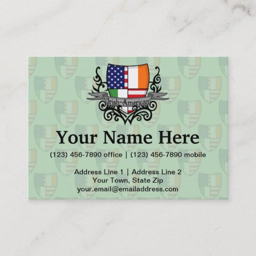 Irish_American Shield Flag Business Card