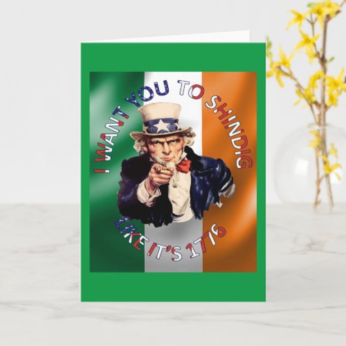 Irish American Uncle Sam Celebration Shindig Card