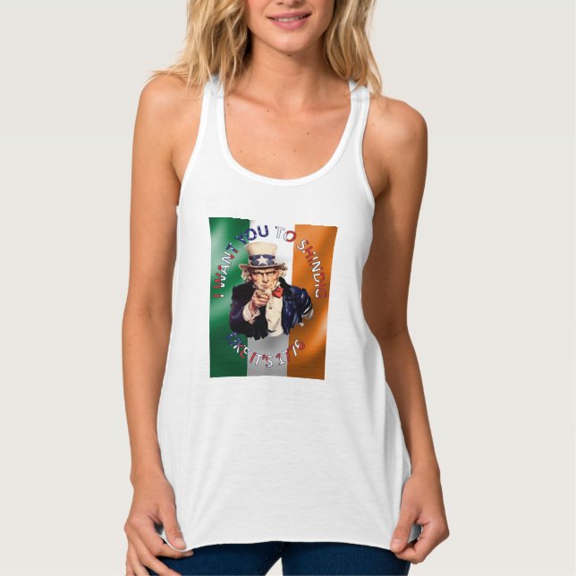 Irish American Uncle Sam Celebration Shindig Tank Top (Front)