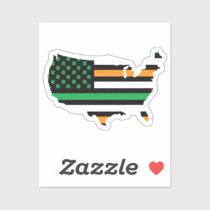 Irish-American USA US United States Ireland Sticker