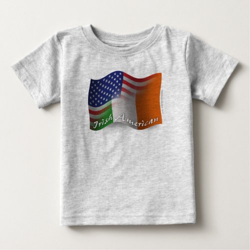 Irish_American Waving Flag Baby T_Shirt