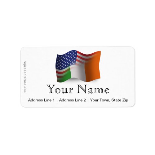 Irish_American Waving Flag Label