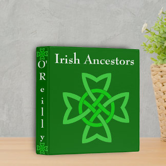 Irish Ancestors Green Celtic Knot Binder