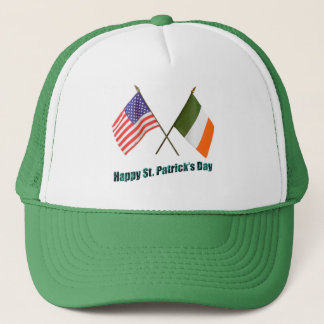 Irish and American Flags Trucker Hat