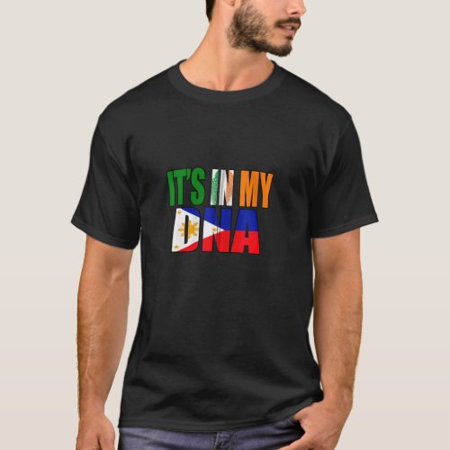 Irish And Filipino Mix Dna Flag Heritage Zip T_Shirt