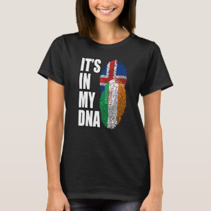 Irish And Icelandic Mix DNA Flag Heritage T-Shirt