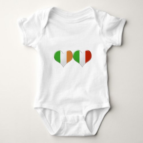 Irish and Italian Heart Flags Baby Bodysuit
