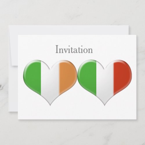 Irish and Italian Heart Flags Invitation