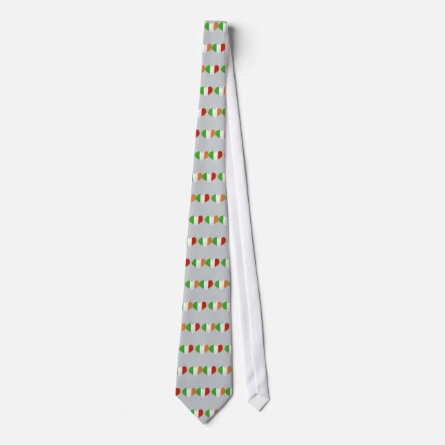 Irish and Italian Heart Flags Neck Tie (Front)