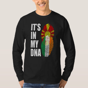 Irish And Macedonian Mix DNA Heritage Flag T-Shirt