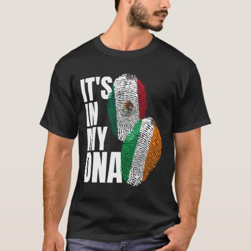 Irish And Mexican Heritage DNA Flag Nationality Gi T_Shirt