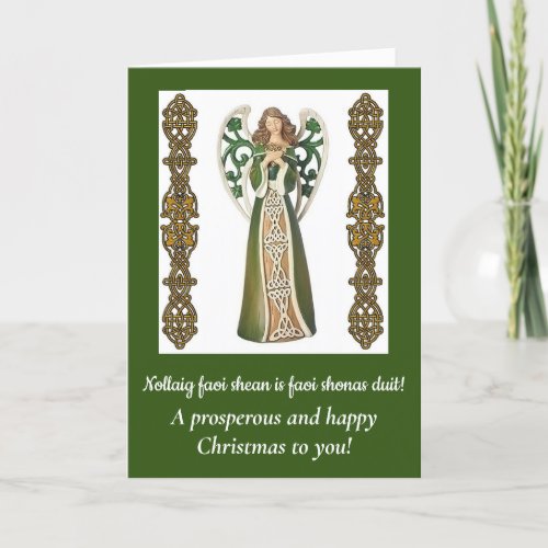 Irish Angel  Blessing Folded Chritmas Card
