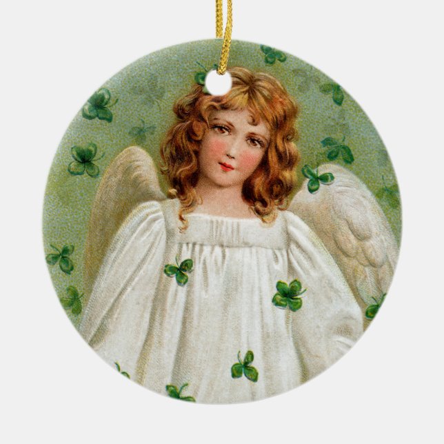 Irish Angel Christmas Ornament. Nollaig Shona Duit Ceramic Ornament (Front)