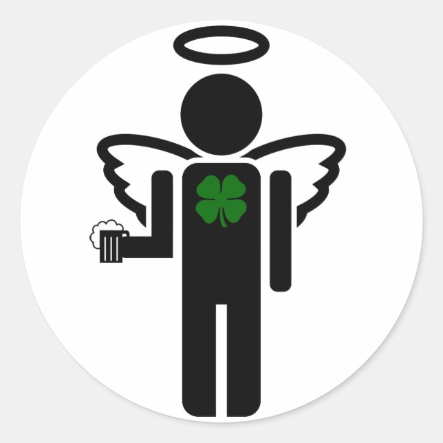 irish angel. classic round sticker (Front)