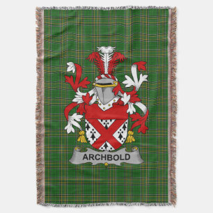 Irish Archbold Coat of Arms Family Crest Ireland Throw Blanket