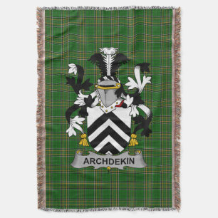 Irish Archdekin Coat of Arms Family Crest Ireland Throw Blanket
