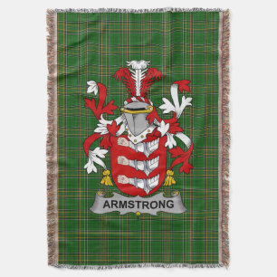 Irish Armstrong Coat of Arms Family Crest Ireland Throw Blanket