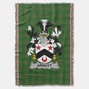 Irish Arnott Coat of Arms Family Crest Ireland Throw Blanket