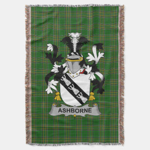 Irish Ashborne Coat of Arms Family Crest Ireland Throw Blanket