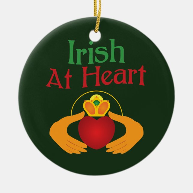 Irish At Heart Ceramic Ornament (Front)