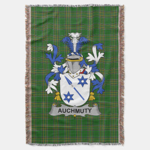 Irish Auchmuty Coat of Arms Family Crest Ireland Throw Blanket
