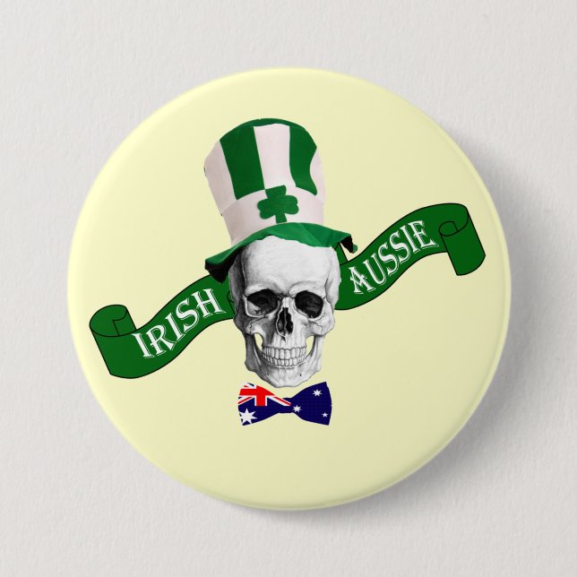 Irish Aussie  St Patrick's day Pinback Button (Front)