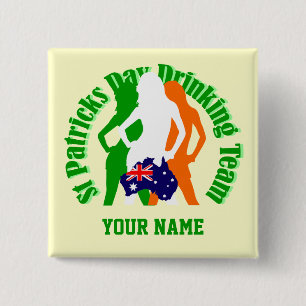 Irish Australian girls St Patrick's day Button