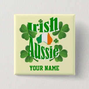 Irish Australian St Patrick's day Pinback Button