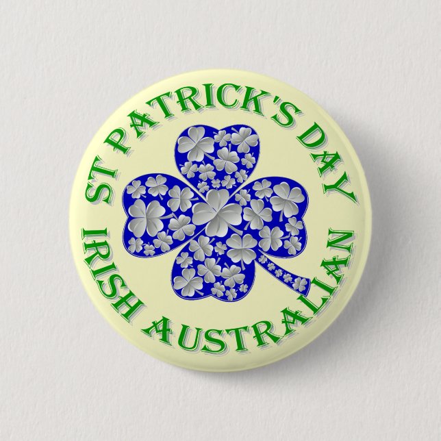 Irish Australian  St Patrick's day Pinback Button (Front)