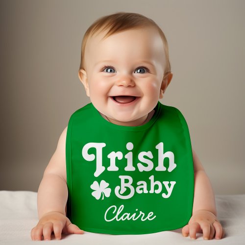 Irish Baby Green St Patricks Day Personalized Bib