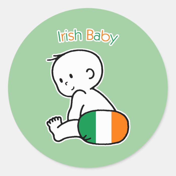 Irish Baby Round Stickers