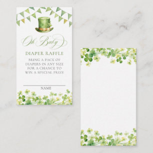 Irish Baby Shower Diaper Raffle Ticket St. Patrick Enclosure Card