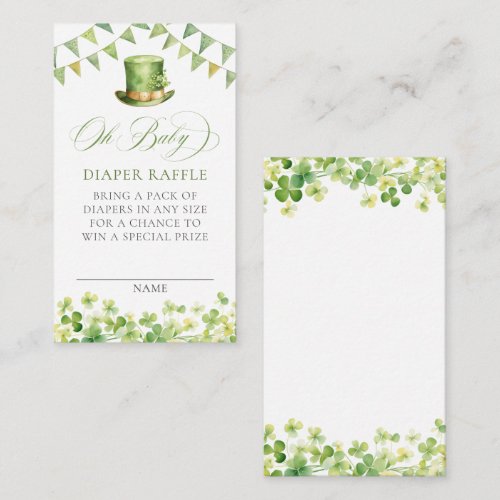 Irish Baby Shower Diaper Raffle Ticket St. Patrick