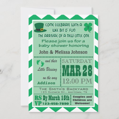 Irish Baby Shower Invitation