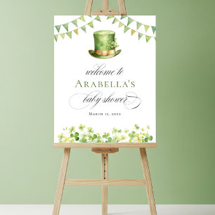 Irish Baby Shower Welcome Sign Lucky Shamrock