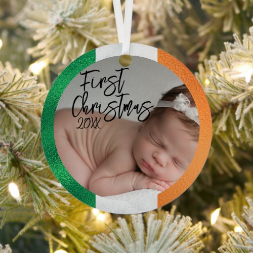 Irish Babys First Christmas  Metal Ornament
